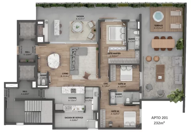 Imagem Apartamento 3 quartos sendo 3 suítes para venda no bairro Cristo Redentor em Caxias do Sul
