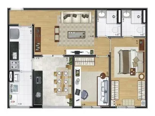 Imagem Viva com conforto e estilo no Condomínio Camino Belém: Apartamento de 2 quartos e 1 suíte à venda em São Paulo-SP!