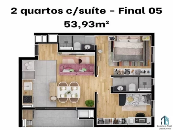 Imagem Apartamento a venda 02 quartos c/suíte no Água Verde em Curitiba PR