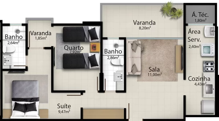 Imagem Apartamento, 02 Quartos, 01 Suite, 01 Vaga de Garagem, Area de Lazer, Avenida Oceânica, Praia do Morro, Guarapari - ES