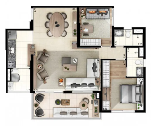 Imagem Apartamento com 3 Quartos à Venda, 87 m²em Jardim Caboré - São Paulo