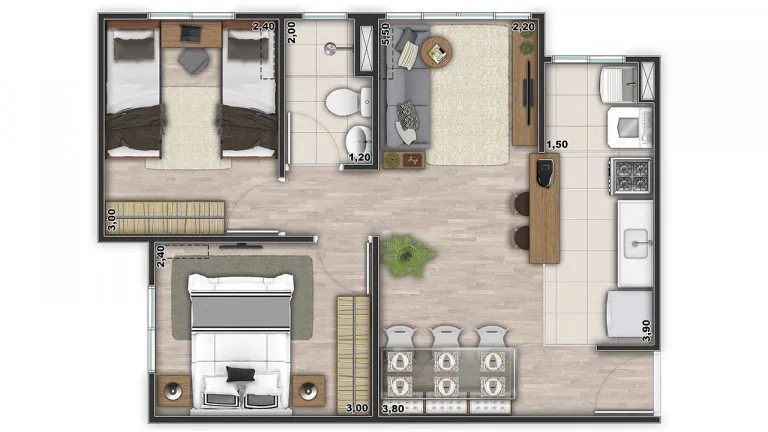 Imagem Apartamento com 2 Quartos à Venda, 53 m² em Pavuna - Rio de Janeiro