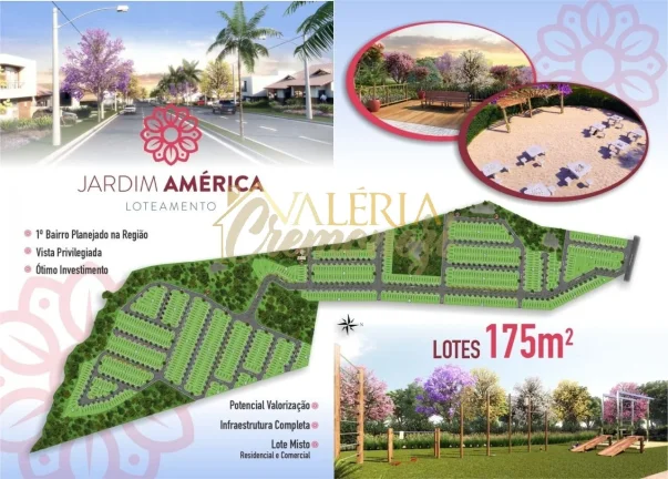 Imagem Terreno comercial à venda em Cardeal-SP no Jardim América: 175,00 m² de área. Oportunidade única abaixo da tabela!
