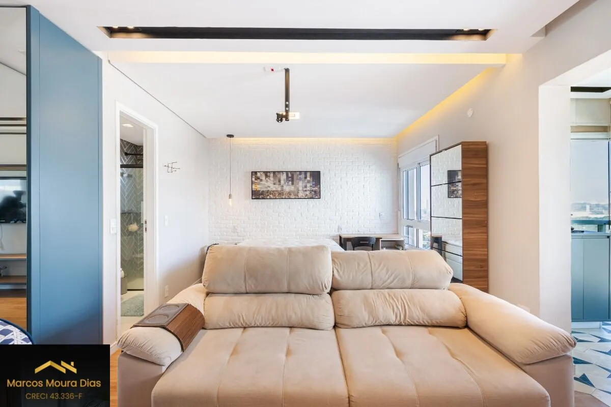 Imagem Apartamento Mobiliado à venda com 1 dormitório e 1 vaga na Vila Leopoldina - Portaria 24 hs, Edifício com Lazer e Gerador
