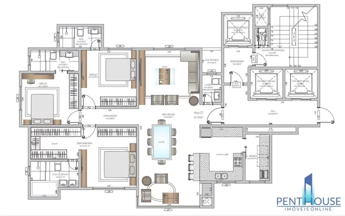 Imagem Apartamento Zona Central para Venda em Balneário Camboriú, CENTRO, 3 dormitórios, 3 suítes, 4 banheiros, 2 vagas