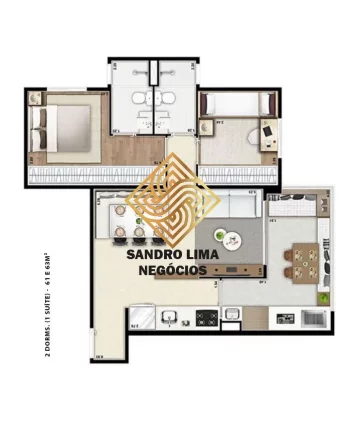 Imagem APARTAMENTO 63,40M², 2 DORMITÓRIOS SENDO 1 SUÍTE, TERRAÇO GOURMET COM 01 VAGA A VENDA - JARDIM PRUDENCIA - ZONA SUL - SÃO PAULO/SP