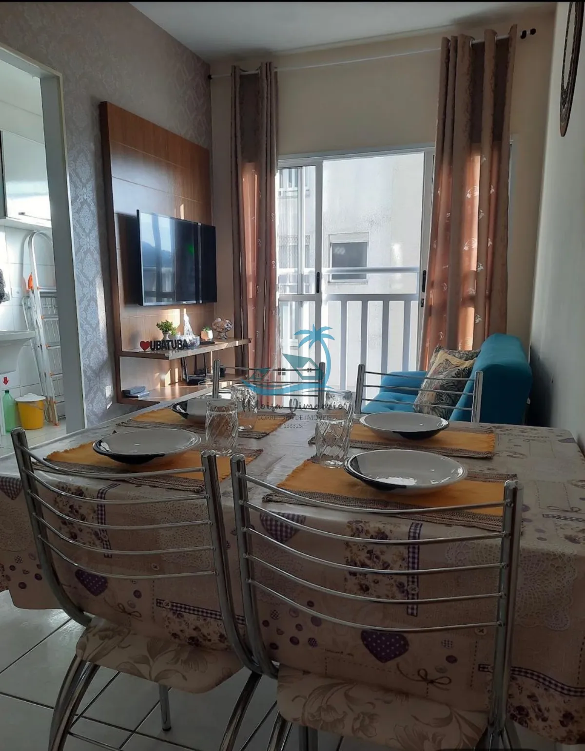 Imagem Apartamento mobiliado com 2 dormitórios a venda em Ubatuba.