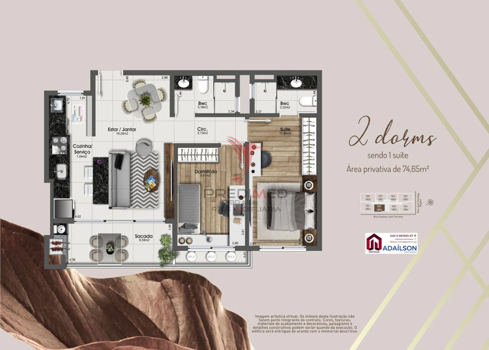 Imagem Apartamentos no Edifício Lyon Residence - Em São Jose - Floripa SC