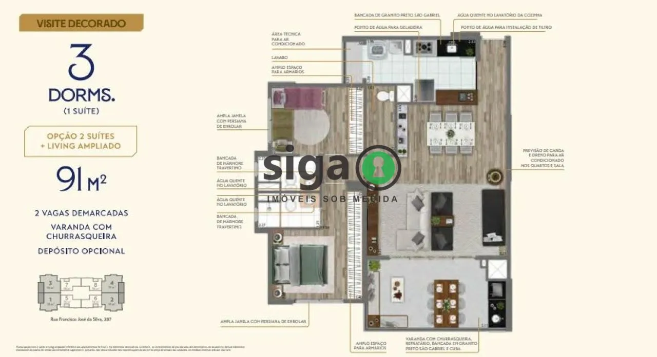 Imagem Apartamento com 03 dormitórios para venda no bairro Vila Andrade - São Paulo - SP