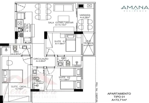 Imagem Apartamento 3 dormitórios para Venda em Teresina, Fatima, 3 dormitórios, 3 suítes, 3 banheiros, 2 vagas