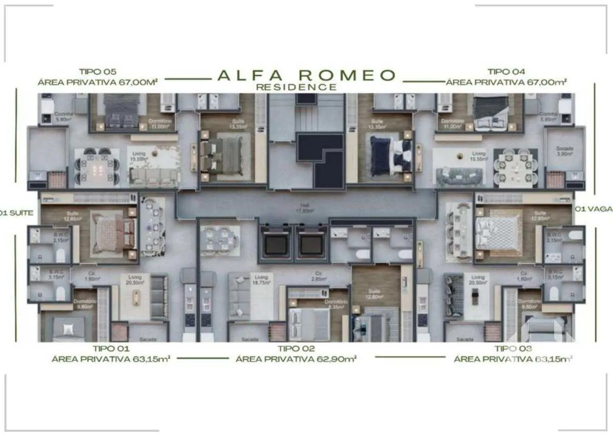 Imagem Apartamento à venda, no Alfa romeo em Itapema, Morretes, com 2 quartos, 67m2