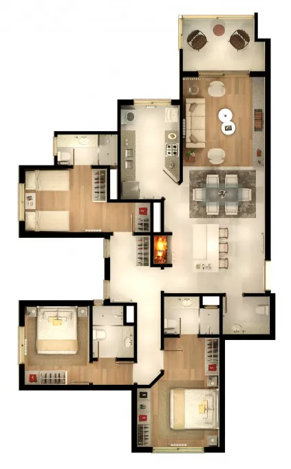 Imagem Apartamento à venda em Gramado, Centro, com 3 quartos, 104.16m2