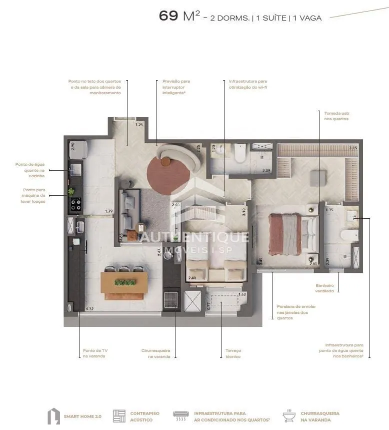 Imagem LIVING HEREDITA ALTO DO IPIRANGA - Apartamento no bairro Alto do Ipiranga à venda