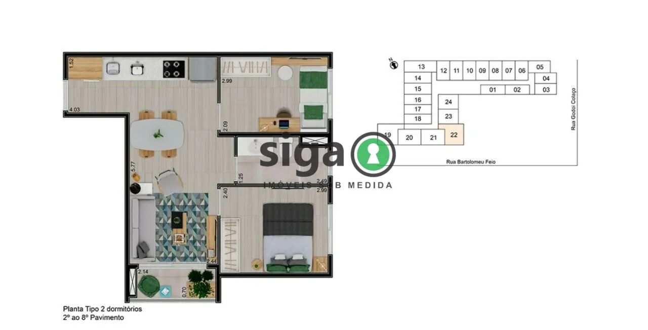 Imagem Apartamento para venda no Brooklin 02 dormitórios, São Paulo - SP