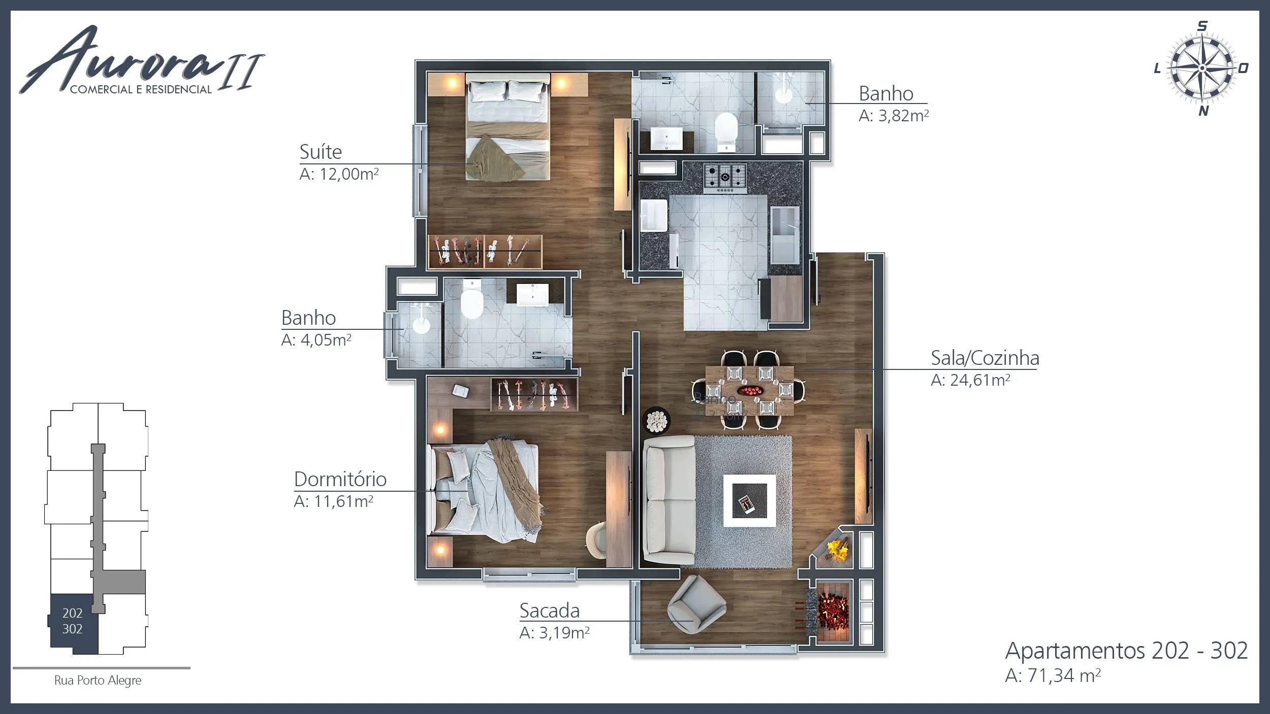 Imagem Apartamento à venda em Gramado, Moura, com 1 quarto, 56.61m2