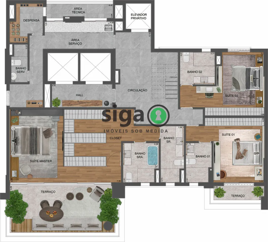 Imagem Apartamento Duplex 420 m² Alto Padrão com 3 Suítes e 5 Vagas vizinho do Ibirapuera