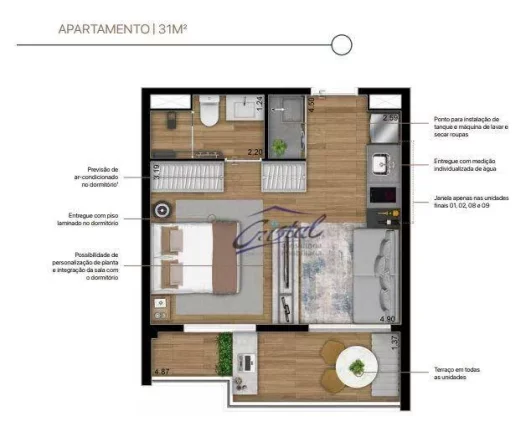 Imagem Apartamento com 1 dormitório à venda, 31 m² por R$ 495.000,00 - Pinheiros - São Paulo/SP