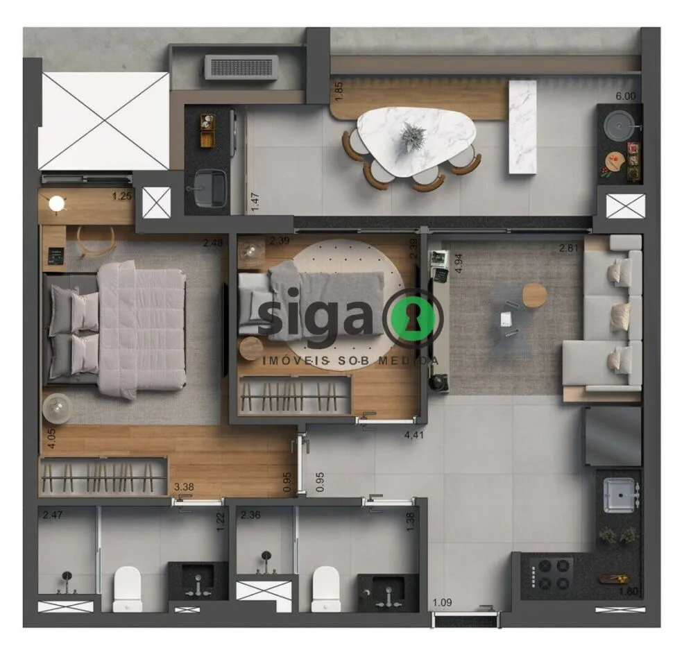 Imagem Botaní Pompéia: 60m² de modernidade e conforto em localização privilegiada