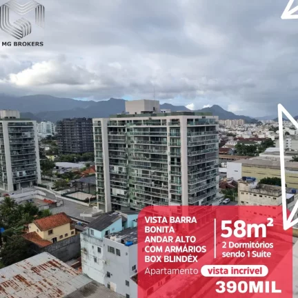 Imagem Apartamento à venda no Recreio dos Bandeirantes, Rio de Janeiro-RJ: 2 quartos, 1 suíte, 1 sala, 2 banheiros, 1 vaga, prédio com lazer