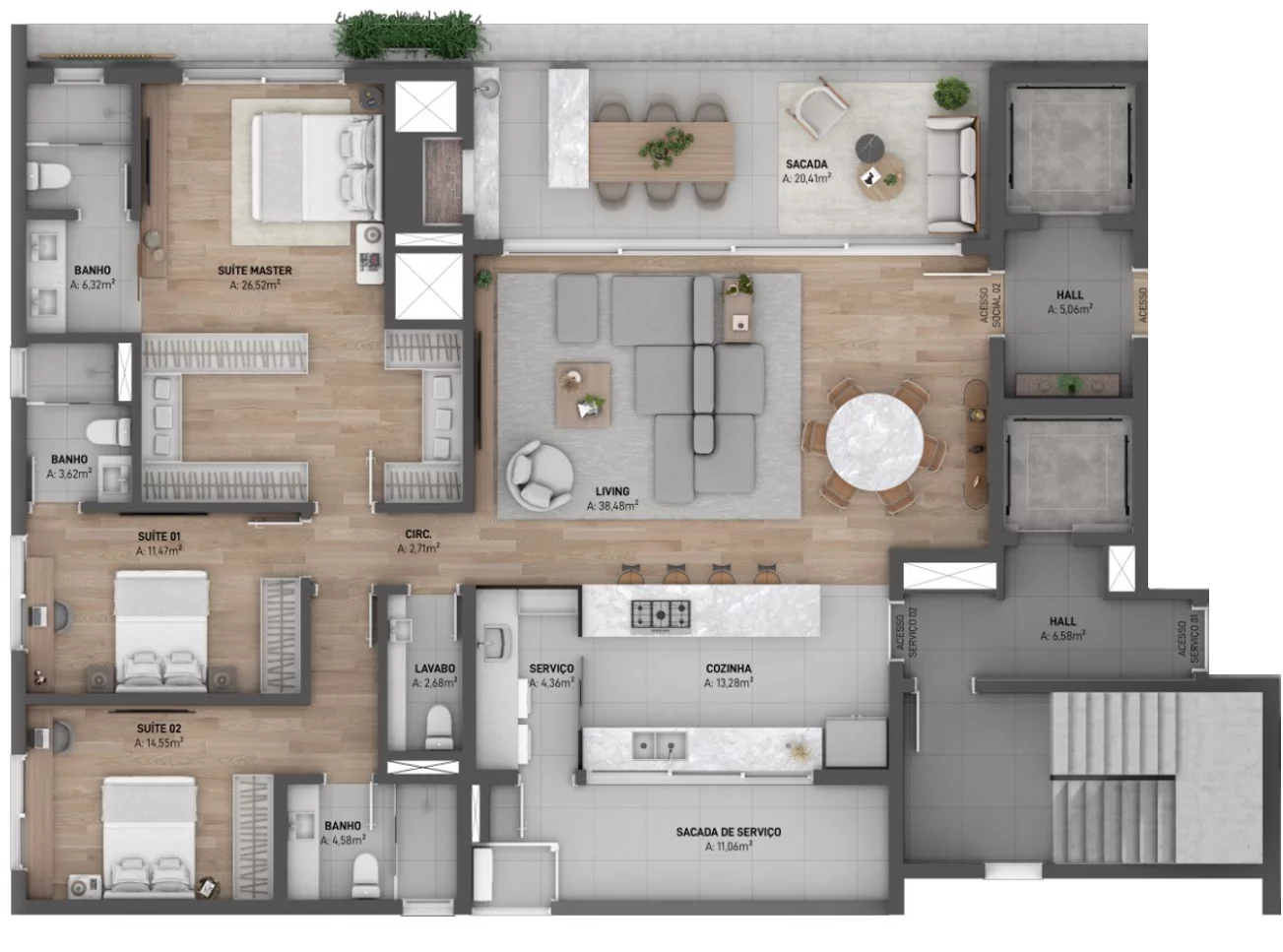 Imagem Apartamento 3 quartos sendo 3 suítes para venda no bairro Cristo Redentor em Caxias do Sul
