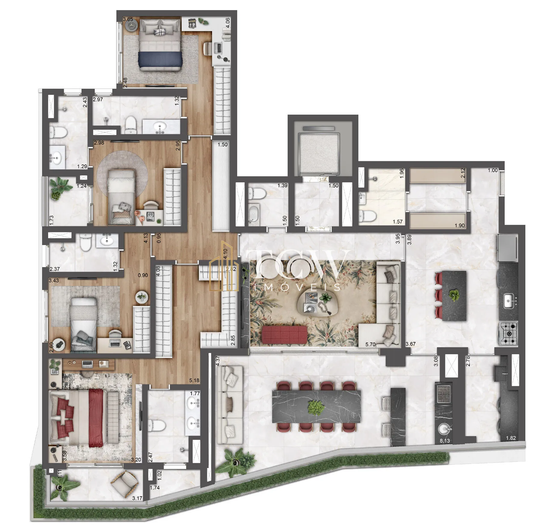 Imagem Apartamento Alto Padrão | 156 a 521m2 |´Paraíso, SP | TCW Imóveis