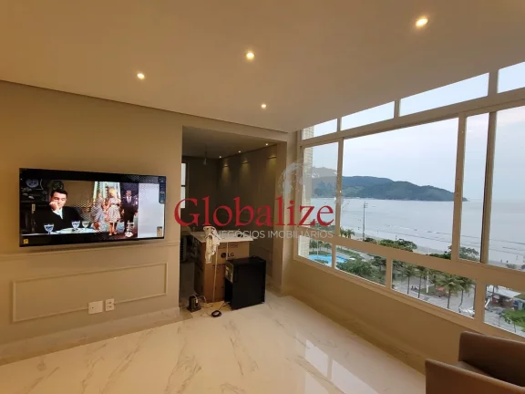 Imagem Apartamento à venda de frente para o mar com 2 dormitórios e 1 vaga no bairro da Aparecida em Santos por R$1.350.500,00