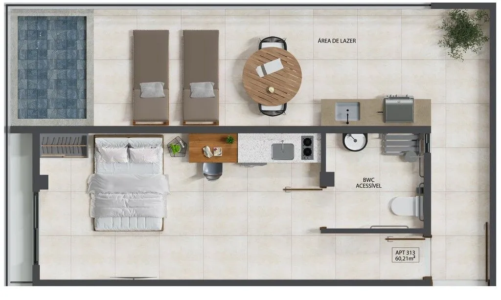 Imagem Flat à venda, 27 m² por R$ 418.997,00 - Bessa - João Pessoa/PB