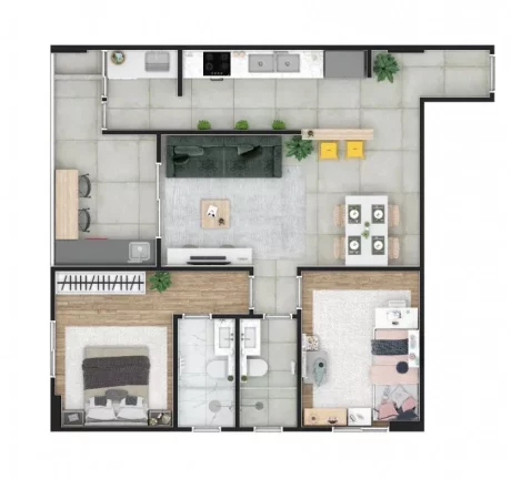 Imagem OPORTUNIDADE INCRÍVEL!!! Apartamento decorado com 2 dormitórios com suíte na Guilhermina!
