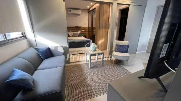 Imagem Flat disponível para locação no Hotel Hampton Park, com 33m², 1 dormitório e 1 vaga de garagem
