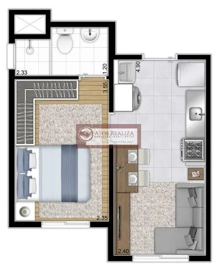 Imagem Venda: Apartamento 1 Suíte em Jardim Cidalia, SP - 27m²