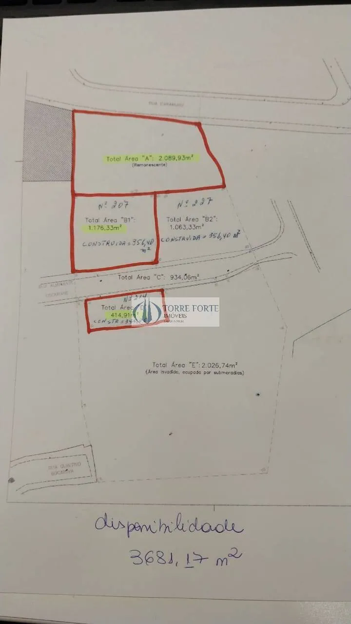Terreno com 3.690 m² com 2 galpões em Diadema em Rua Almirante Cockrane