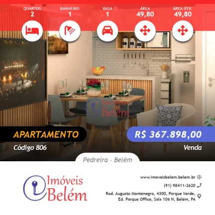 Imagem Apartamento na planta de 2 quartos 49,80m² Na Pedreira