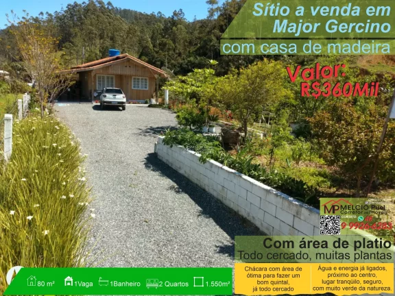 Foto do imóvel ?Sitio rural para Venda, em Major Gercino 3Km o centro. ?Com casa de madeira em Morro do Descanso