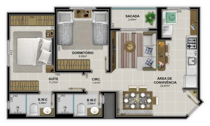 Imagem Apartamento com 3 Quartos à Venda, 86 m² em Próspera - Criciúma