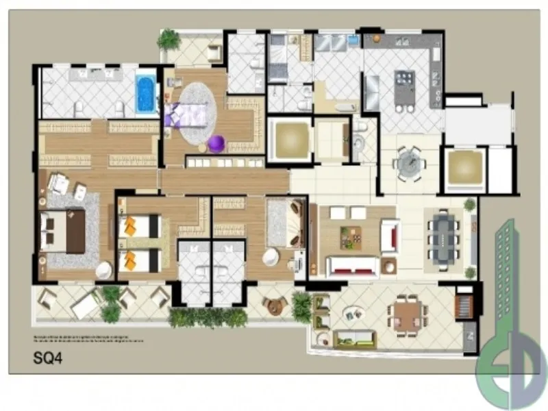 Imagem Condomínio Contemporâneo Jardim, Comprar apartamento 4 quartos bairro Jardim Santo André Sp