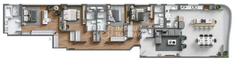 Imagem APARTAMENTO 3 QUARTOS , 3 VAGAS - DUPLEX A VENDA - PRAIA BRAVA - ITAJAI/SC