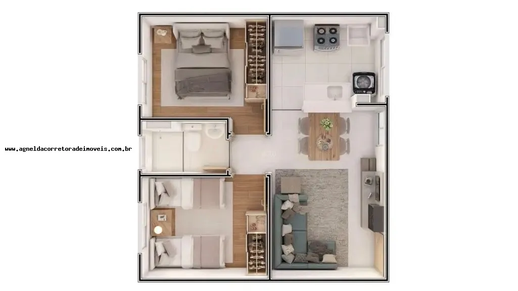 Imagem Apartamento para Venda em Parnamirim, Liberdade, 2 dormitórios, 1 banheiro, 1 vaga