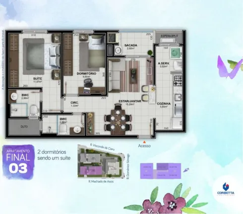 Imagem Apartamento com 3 Quartos à Venda, 78 m² em Santa Bárbara - Criciúma