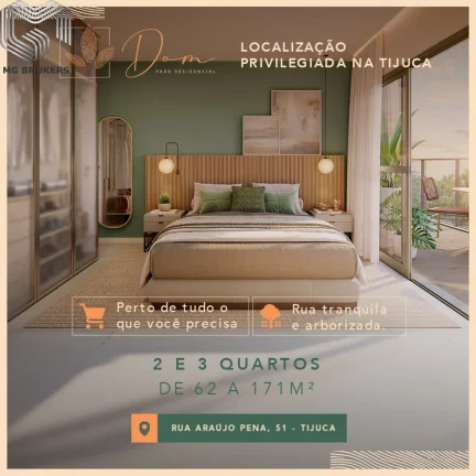 Imagem Apartamento à venda na Tijuca, Rio de Janeiro - 2 quartos, 1 suíte, lazer completo, 1 vaga de garagem, 64m² de área.Perto do Metro. Aproveite!