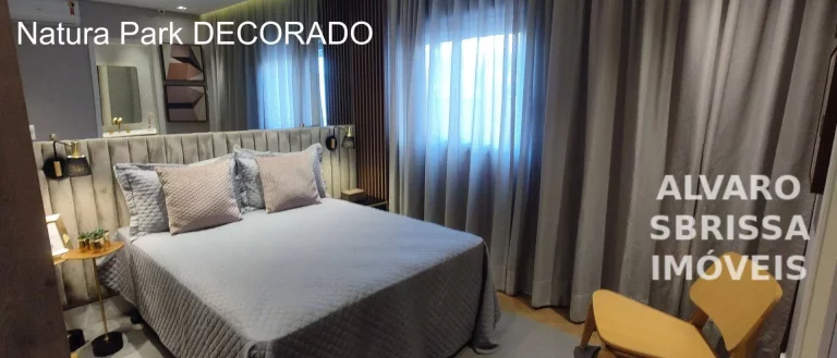 Imagem Apartamento com 3 dormitórios sendo uma suíte em condomínio park, cercado de vegetação, lagos, peixes, locais agradáveis para relaxar e área de lazer