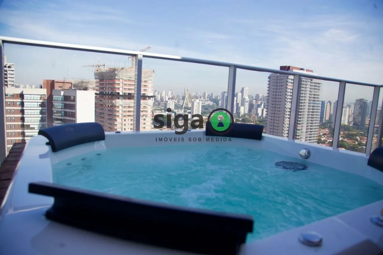 Imagem Cobertura Duplex mobiliada com jacuzzi, 2 quartos e vista para a Ponte Estaiada