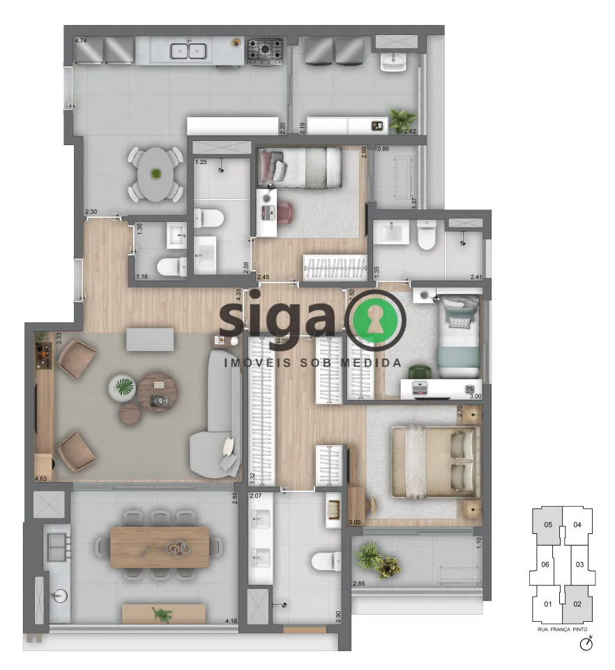 Imagem VENDA DE APARTAMENTO COM 3 SUÍTES E 2 VAGAS NA VILA MARIANA