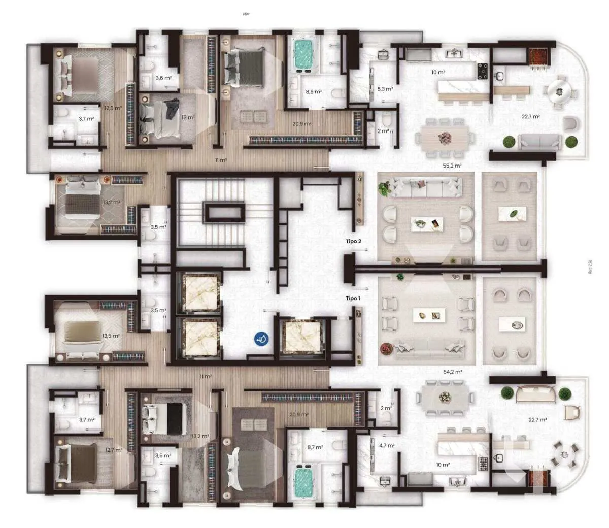 Imagem Apartamento à venda, no Salzburgo, em Itapema, Meia Praia, com 4 quartos, 213m2