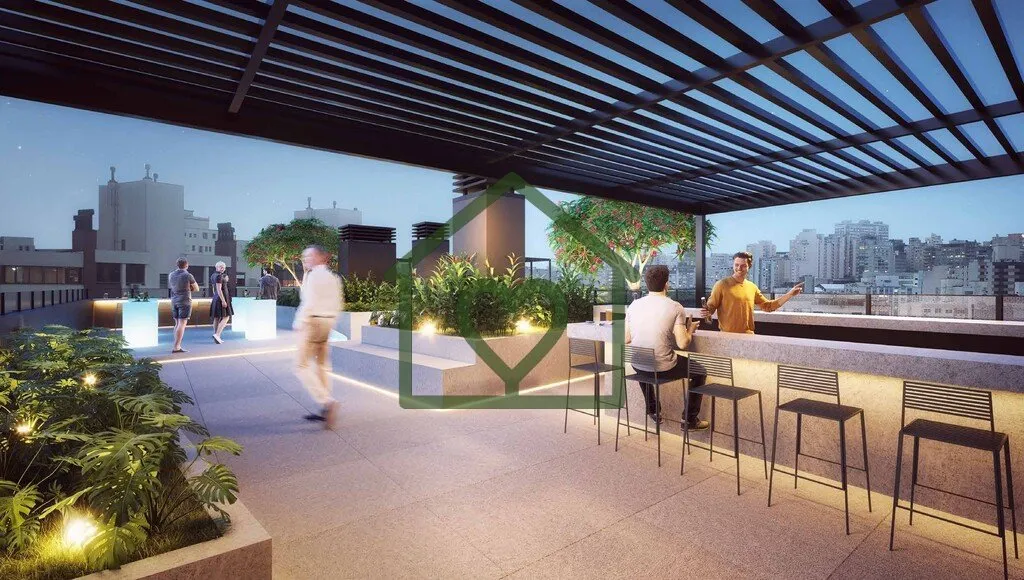 Imagem O Soul República une arquitetura, conveniência e gastronomia. Torre moderna com apartamentos studi...