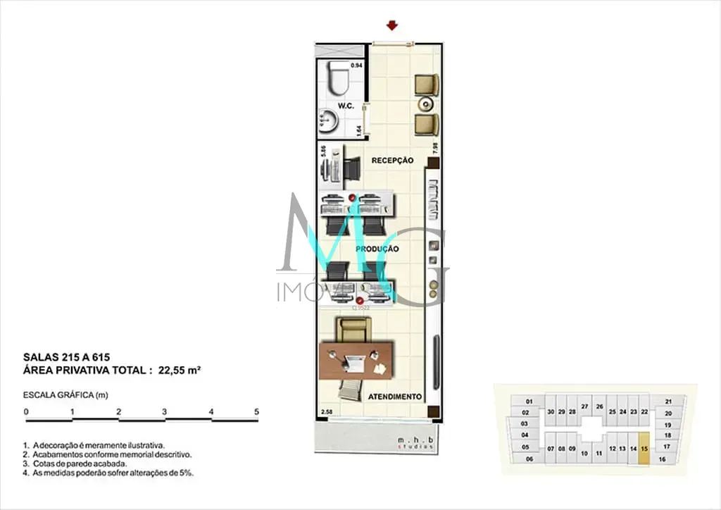 Imagem Sala à venda 1 Vaga 21.9M² Campo Grande Rio de Janeiro - RJ