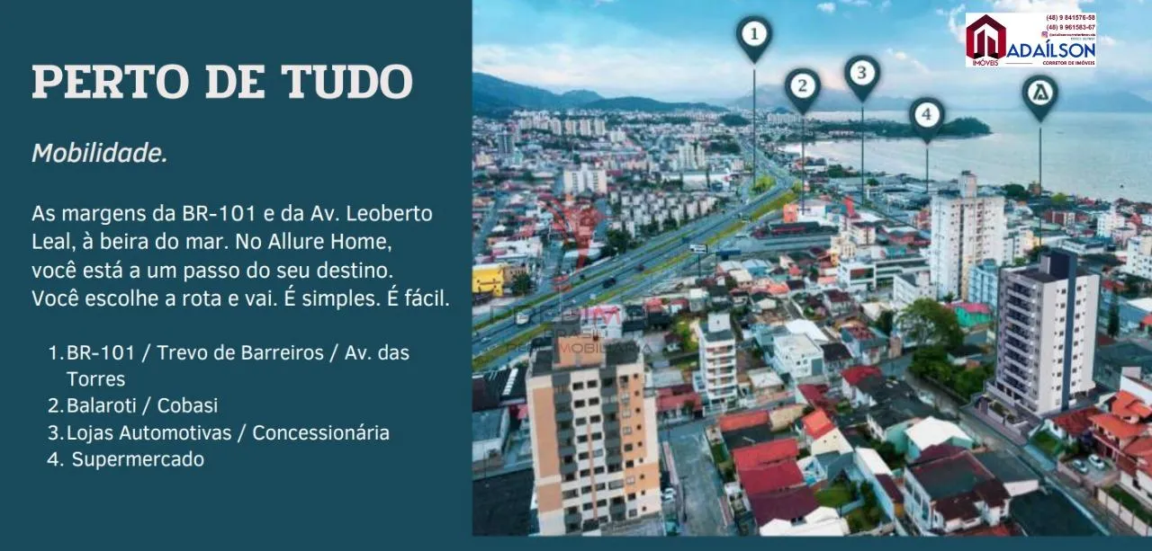 Imagem Allure Home Residence Apto 2 dorm com um suíte Barreiros - São José/SC