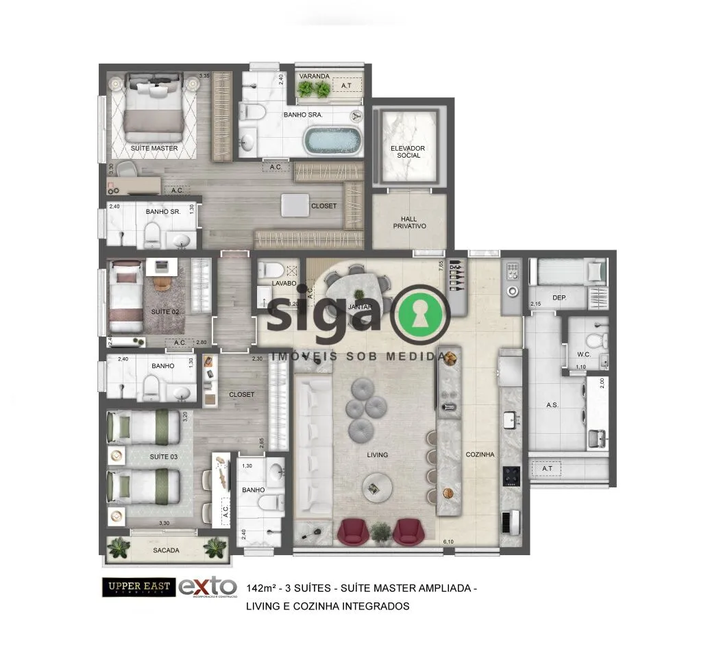 Imagem Upper East Perdizes: 142m² de sofisticação e conforto na Zona Oeste