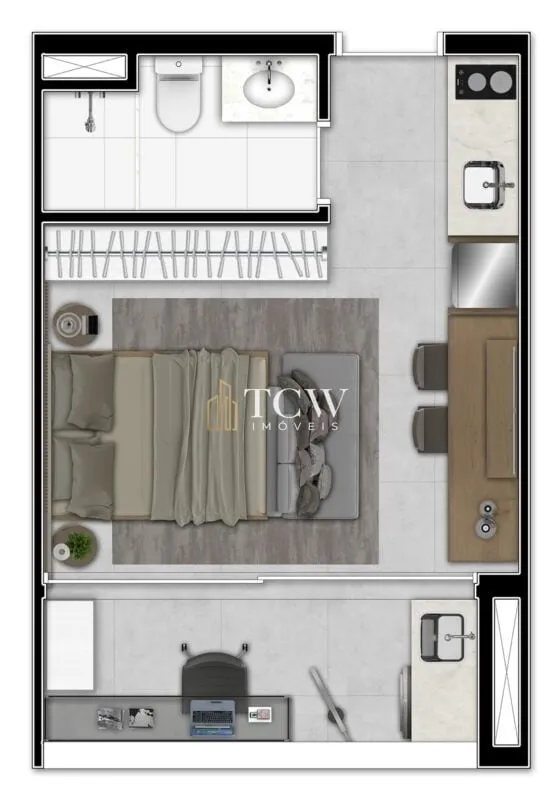 Imagem Apartamento Studio 26m2 Mobiliado