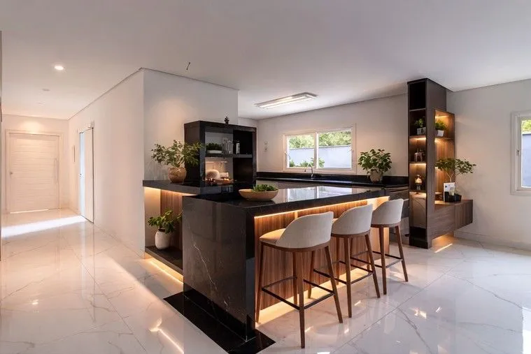 Imagem Casa em condomínio no Terra Ville .Esta casa de alto padrão, dispõe de 4 suítes