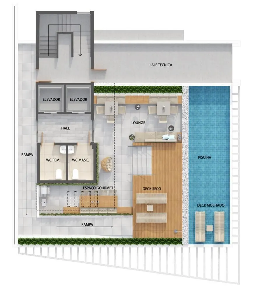 Imagem Apartamento de 72 m² em Manaíra, a 350 m da praia, com 2 quartos, suíte, varanda e condomínio completo.